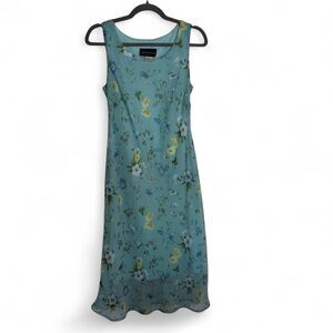 Y2K Connected Apparel Blue Floral Midi Dress. 90s. Drew. Fairy. Cottage. Girly